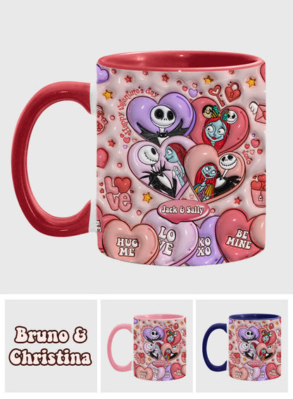 Happy Valentine's Day - Personalized Nightmare Accent Mug