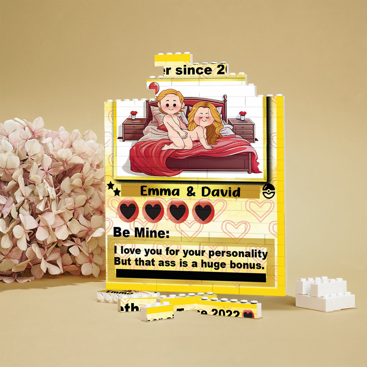 I Choose You - Personalized Monster Trainer Vertical Rectangle Building Brick Blocks Printed On Both Sides