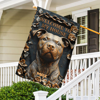 Strong Pitbull - Personalized Dog Garden Flag