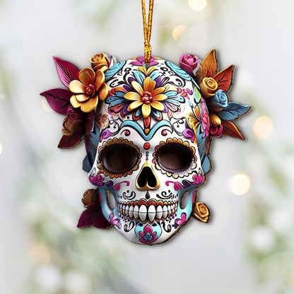 Floral Skull - Personalized Skull Ornament