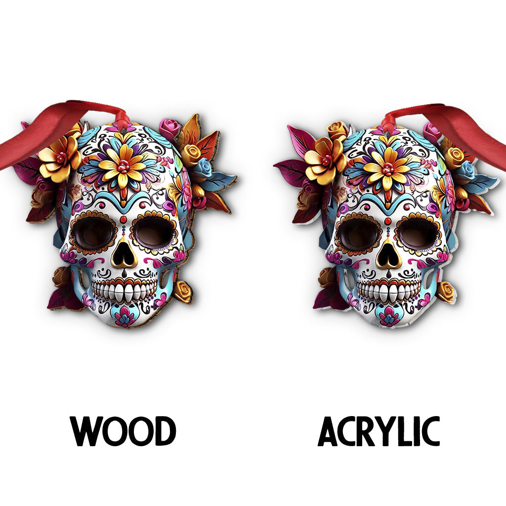 Floral Skull - Personalized Skull Ornament