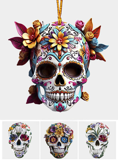 Floral Skull - Personalized Skull Ornament