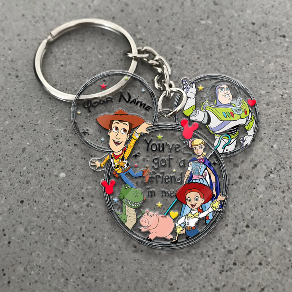 Walking In A Winter - Personalized Wonderland Mouse Keychain (Printed On Both Sides)