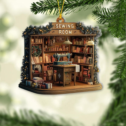 Vintage Sewing Room - Personalized Sewing Ornament