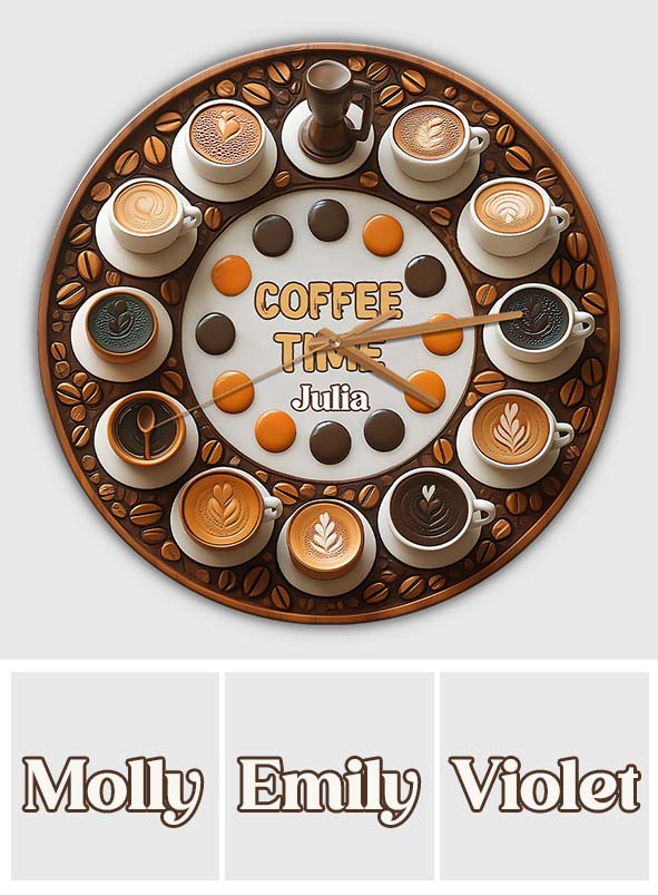 Coffe Time - Personalized Coffee Wall Clock