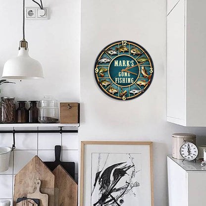 Gone Fishing Time - Personalized Fishing Wall Clock