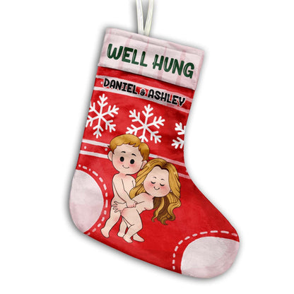 Well Hung - Personalized Couple Christmas Stockings