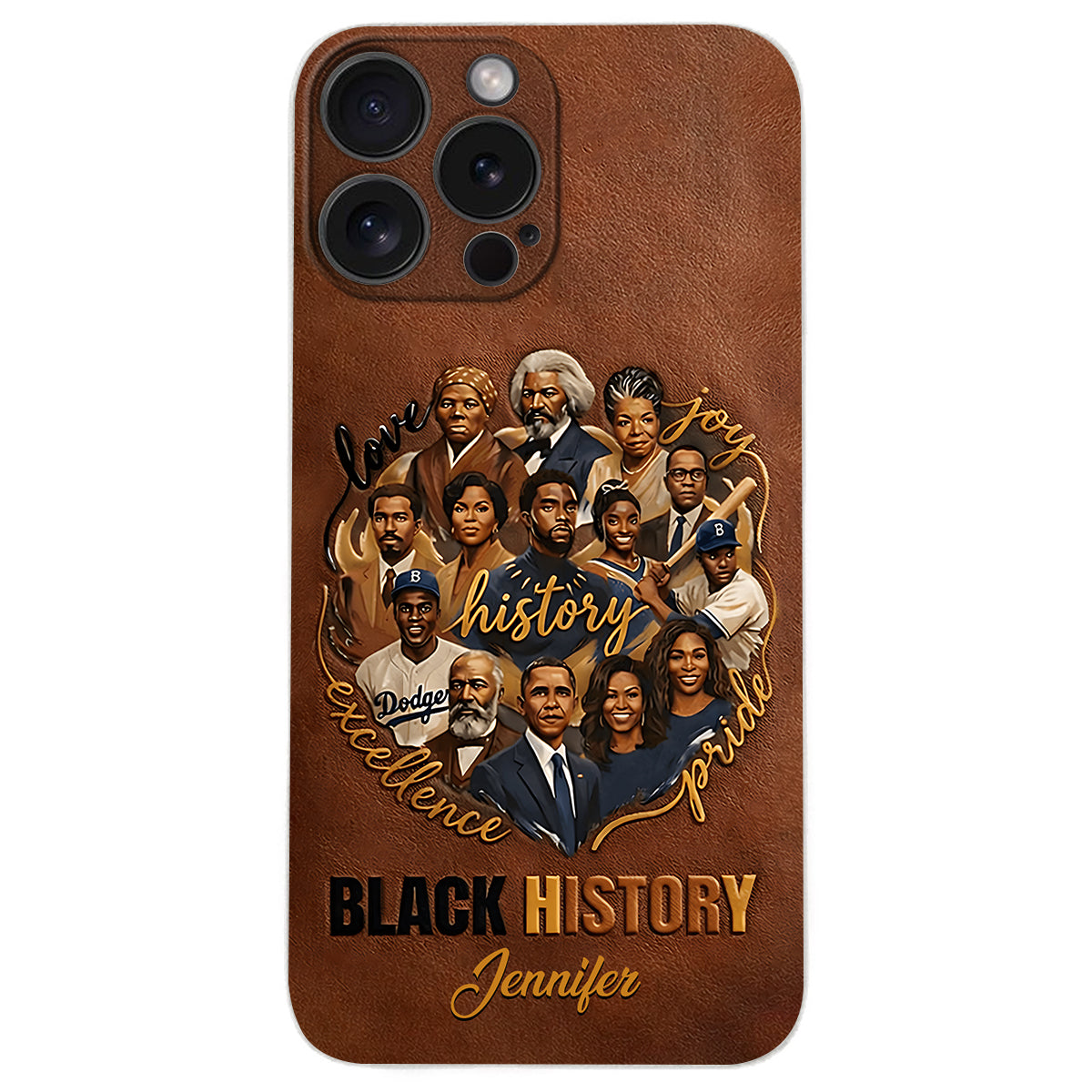 Black Pride - Personalized African American Leather Phone Case
