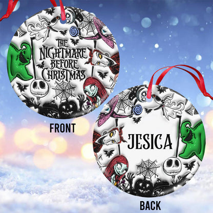 Nightmare - Personalized Nightmare Ceramic Circle Ornament