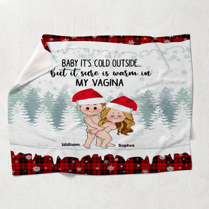 Baby It's Cold Outside - Personalized Couple Blanket