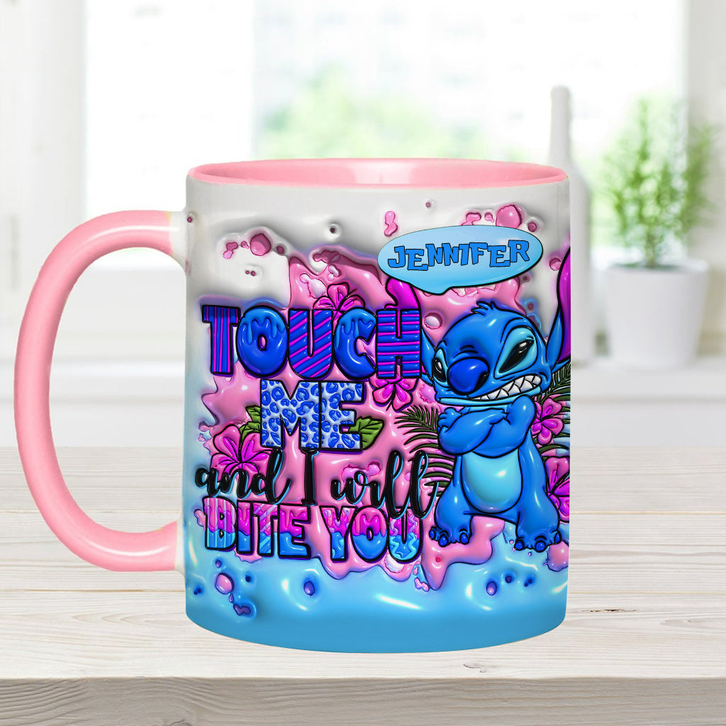 Touch Me And I Will Bite You - Personalized Ohana Accent Mug