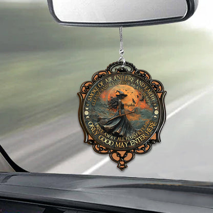 Smoke Of Air And Fire And Earth - Personalized Witch Car Ornament