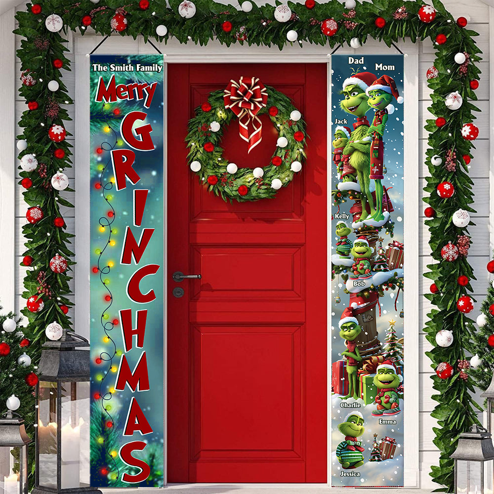 Merry Grinchmas - Personalized Family Porch Sign