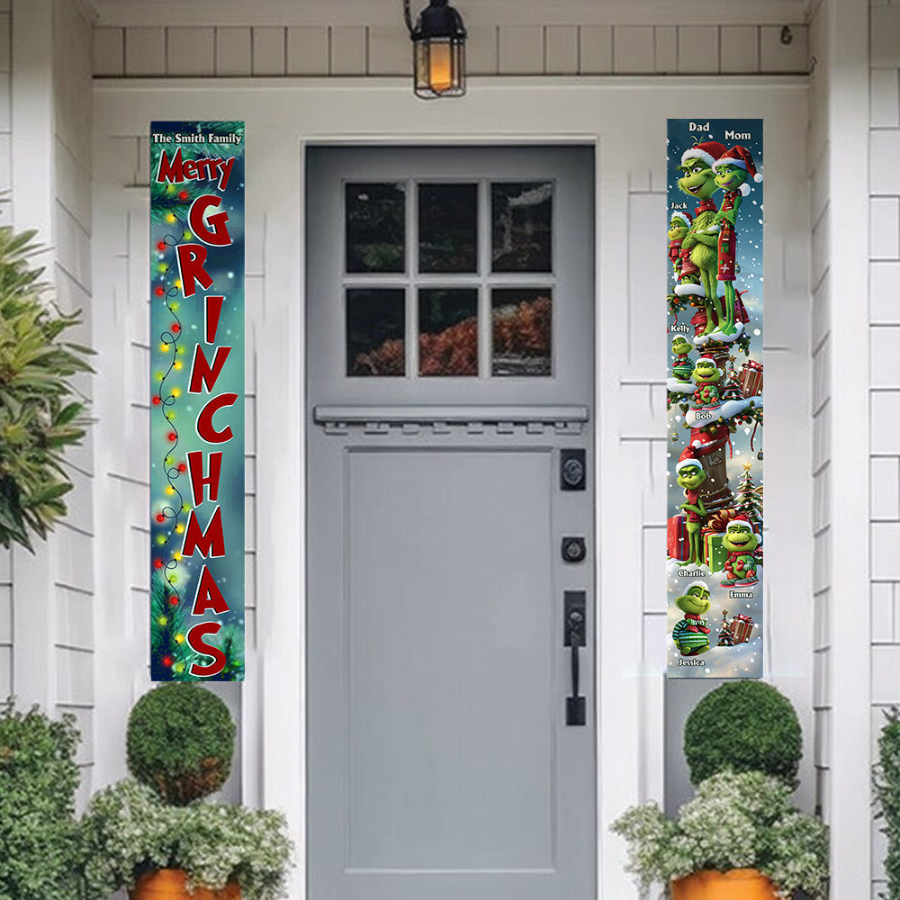 Merry Grinchmas - Personalized Family Porch Sign