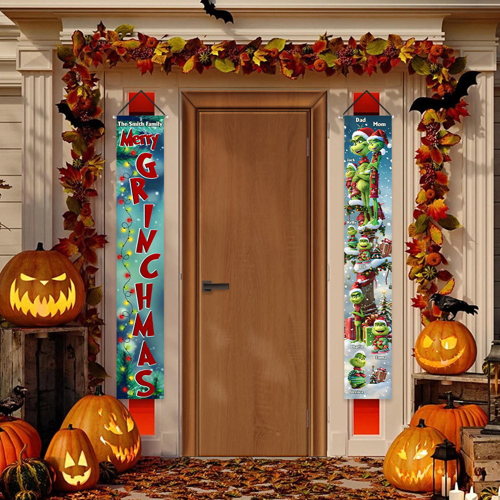Merry Grinchmas - Personalized Family Porch Sign