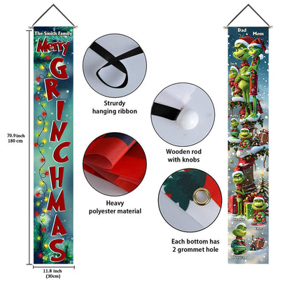 Merry Grinchmas - Personalized Family Porch Sign