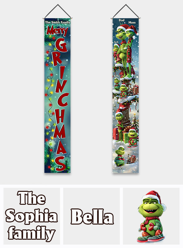 Merry Grinchmas - Personalized Family Porch Sign