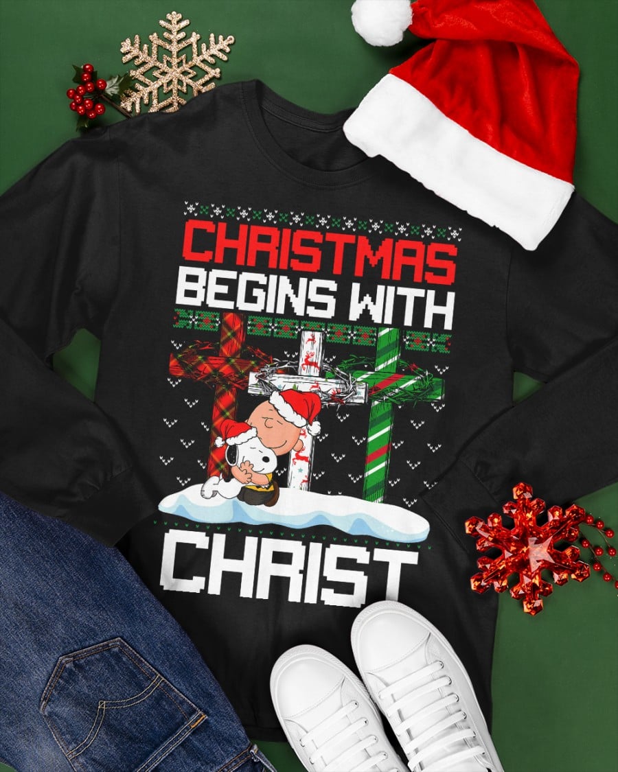 Christmas Begins With Christ T-shirt and Hoodie 0823