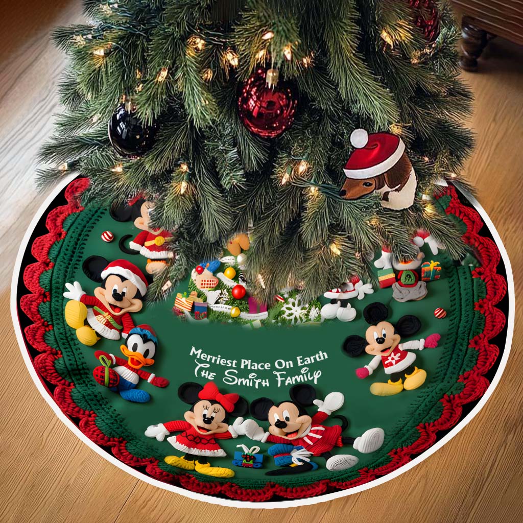 Merriest Place On Earth - Personalized Mouse Tree Skirt