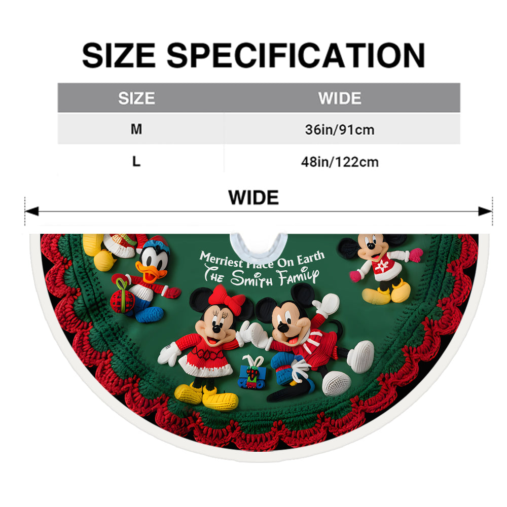 Merriest Place On Earth - Personalized Mouse Tree Skirt