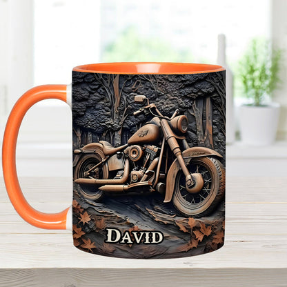 Never Underestimate An Old Man With A Motorcycle - Personalized Biker Accent Mug