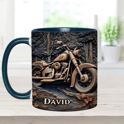 Never Underestimate An Old Man With A Motorcycle - Personalized Biker Accent Mug