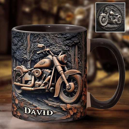 Never Underestimate An Old Man With A Motorcycle - Personalized Biker Accent Mug