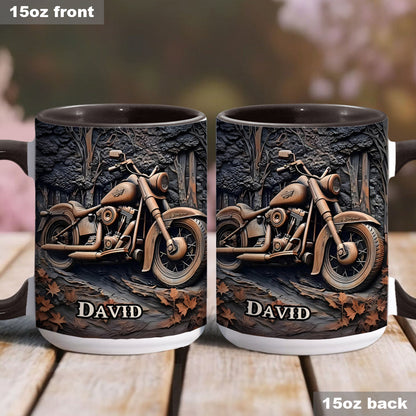 Never Underestimate An Old Man With A Motorcycle - Personalized Biker Accent Mug