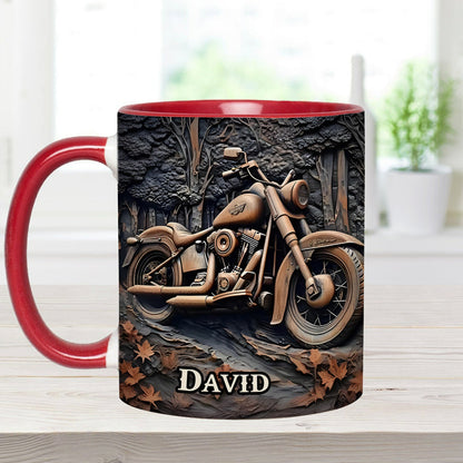 Never Underestimate An Old Man With A Motorcycle - Personalized Biker Accent Mug