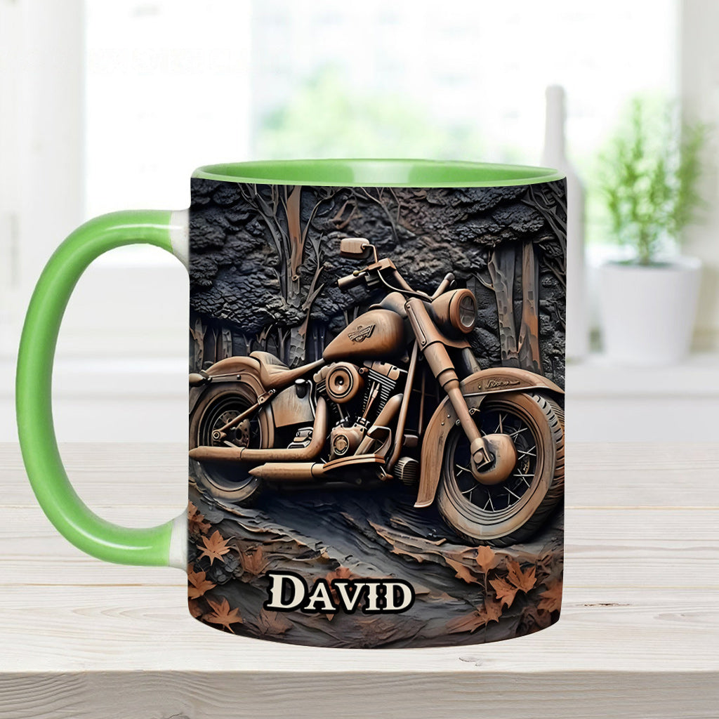 Never Underestimate An Old Man With A Motorcycle - Personalized Biker Accent Mug