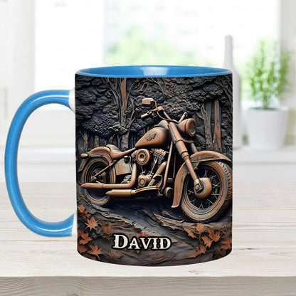 Never Underestimate An Old Man With A Motorcycle - Personalized Biker Accent Mug