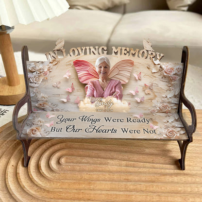 Your Wings Were Ready - Personalized Memorial Wooden Bench