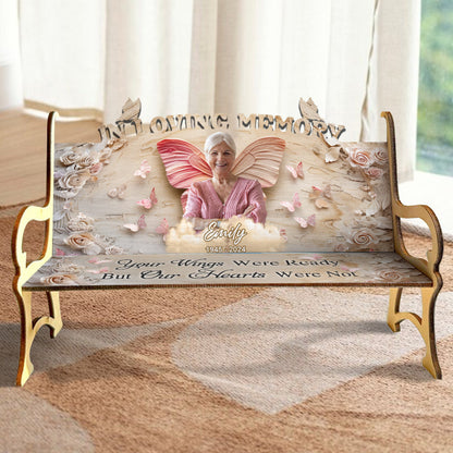 Your Wings Were Ready - Personalized Memorial Wooden Bench