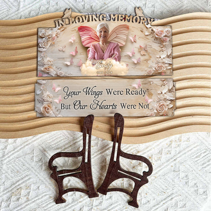 Your Wings Were Ready - Personalized Memorial Wooden Bench