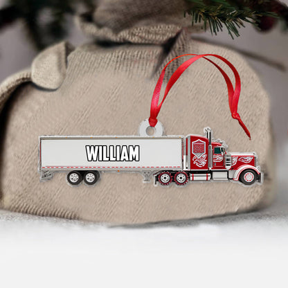 Truck Gift For Grandkids - Personalized Kid Ornament