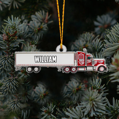 Truck Gift For Grandkids - Personalized Kid Ornament