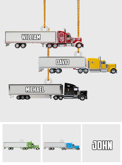 Truck Gift For Grandkids - Personalized Kid Ornament