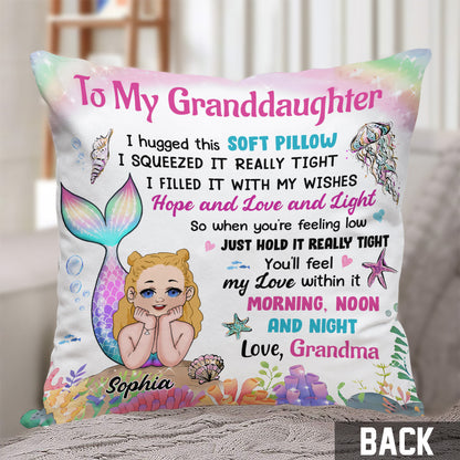 Personalized Granddaughter Daughter Mermaid Hug This Pillow - Personalized granddaughter Throw Pillow