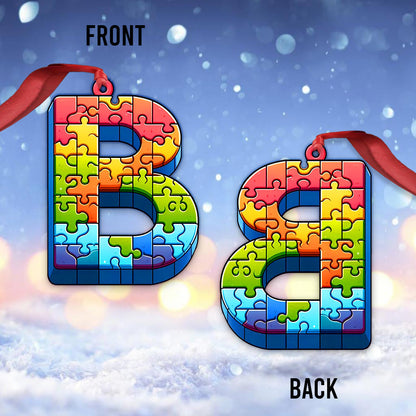 Any Letter Puzzle - Personalized Autism Awareness Ornament