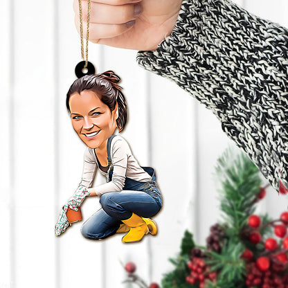 Caricature Gardener Portrait - Personalized Gardening Ornament