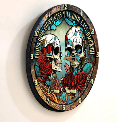 From Our First Kiss - Personalized Skull Wall Clock