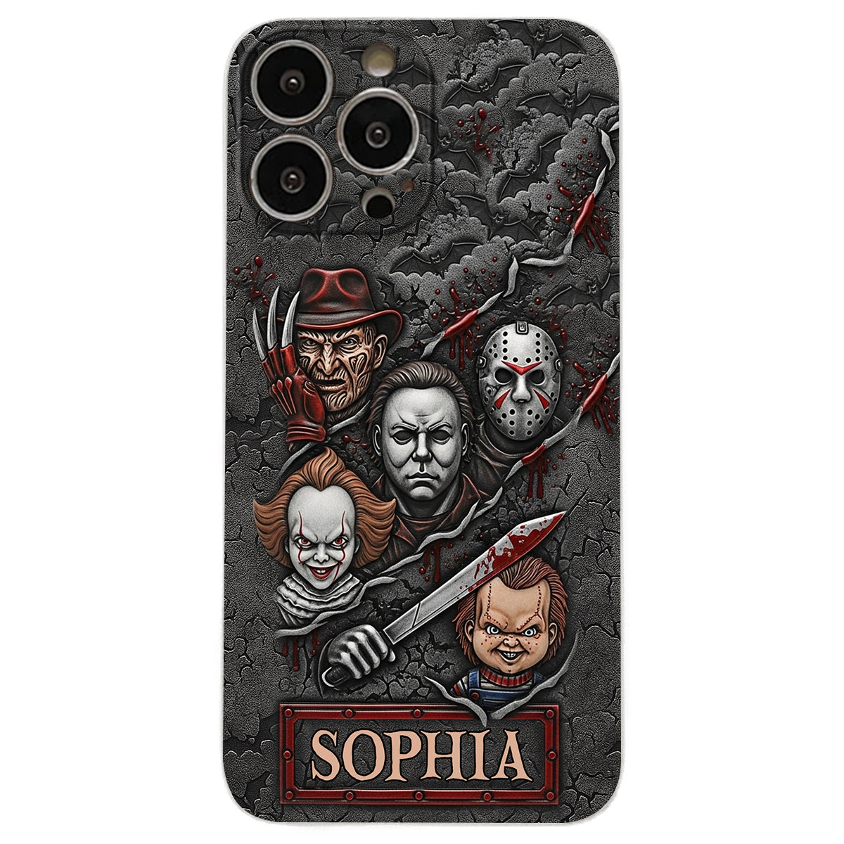 Scary Characters - Personalized Leather Phone Case