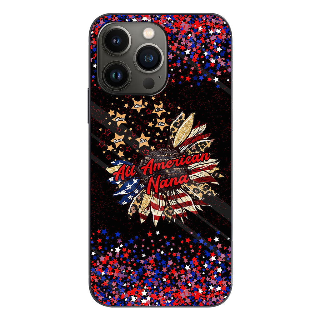 Nana's Flower - Personalized Independence Day Grandma Phone Case