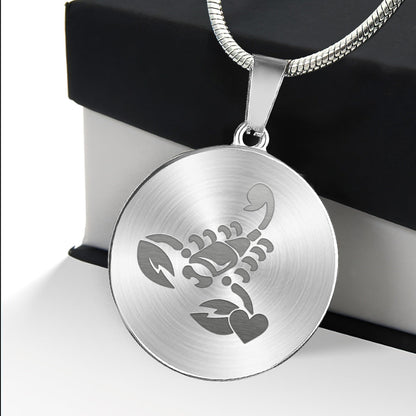 Zodiac Sign Necklace - Personalized Horoscope Round Pendant Necklace