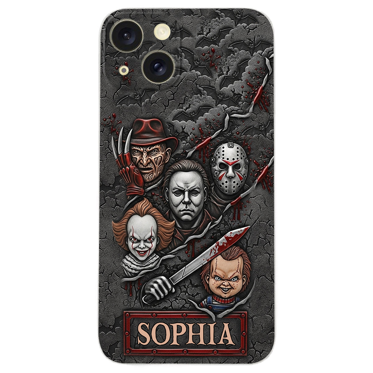 Scary Characters - Personalized Leather Phone Case