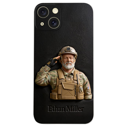 Custom Any Photo - Personalized Veteran Leather Phone Case