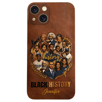 Black Pride - Personalized African American Leather Phone Case