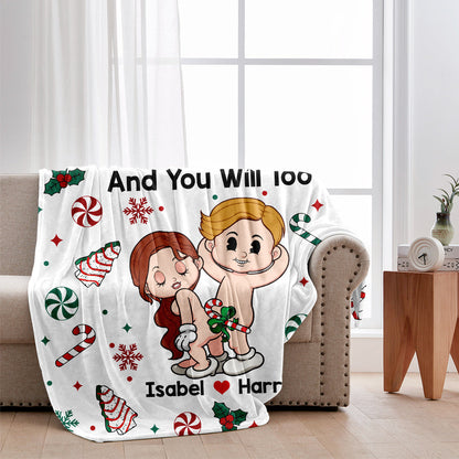 Christmas Is Coming And You Will Too - Personalized Couple Blanket