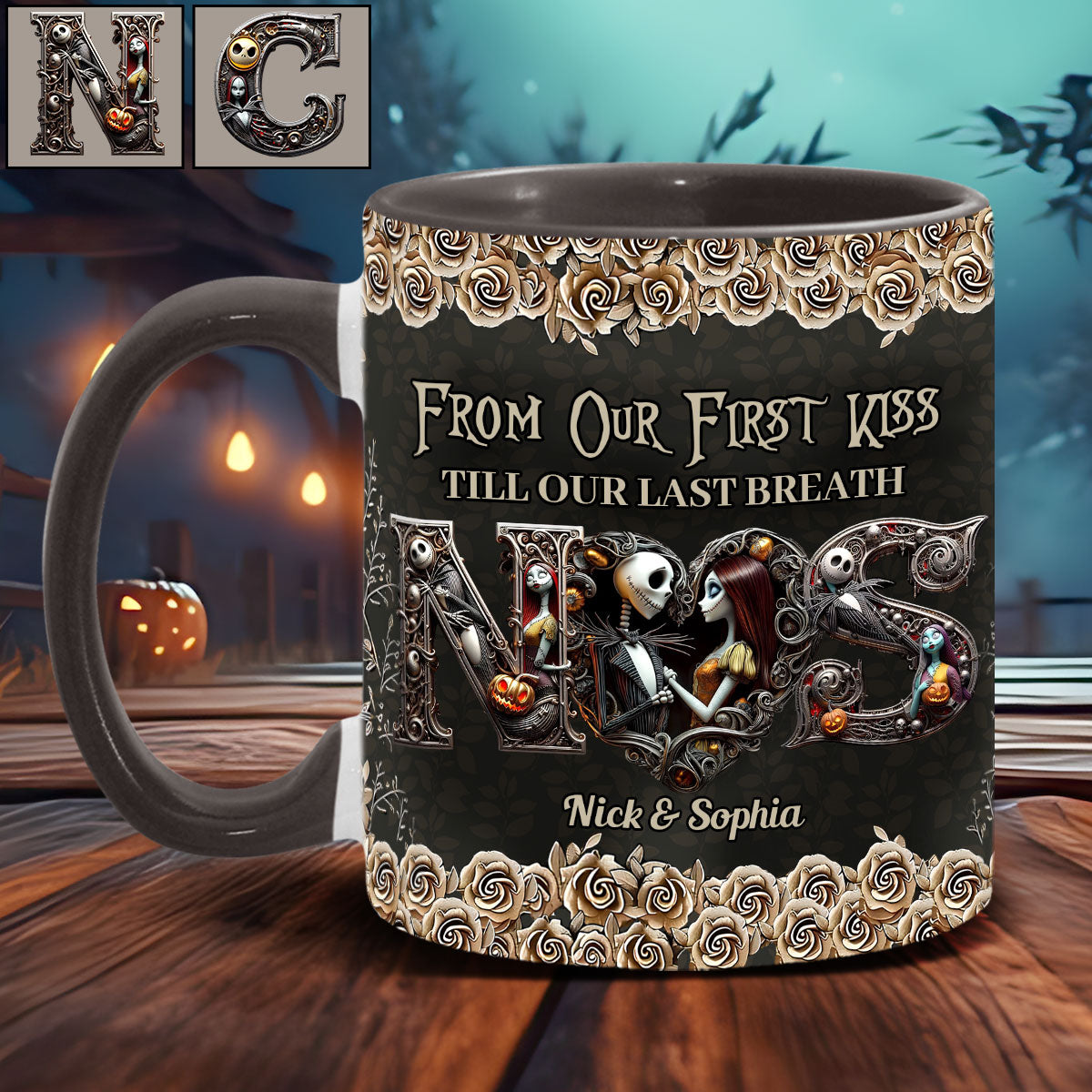 Till Dead Do Us Part - Personalized Nightmare Accent Mug