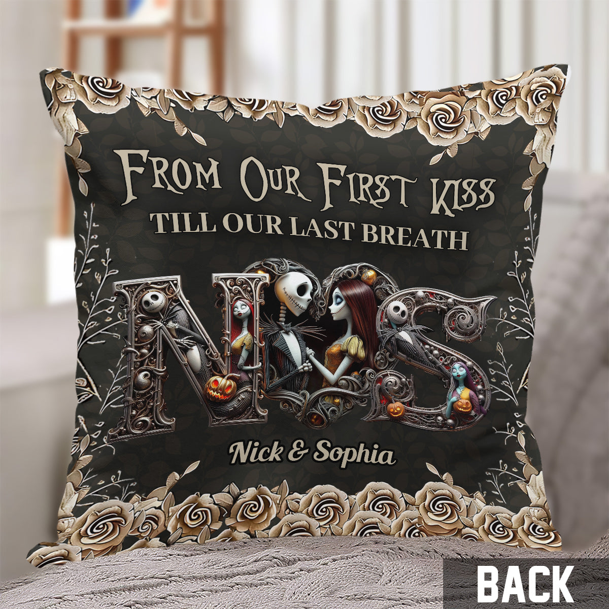 Till Dead Do Us Part - Personalized Nightmare Throw Pillow